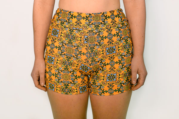 Bike Shorts - Tangerine Tile