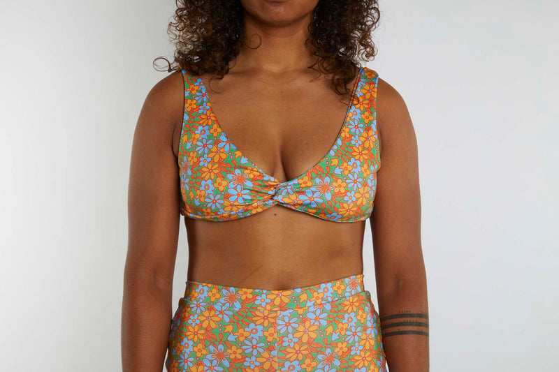 Lena Recycled Twist Bikini Top - Wildflower