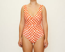 Mia Full Piece - Brushstroke Gingham