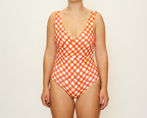 Mia Full Piece - Brushstroke Gingham