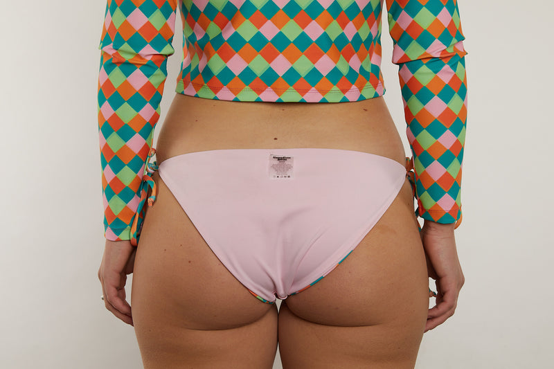 Sunday Recycled Tie Side Bikini Bottom - Diamond