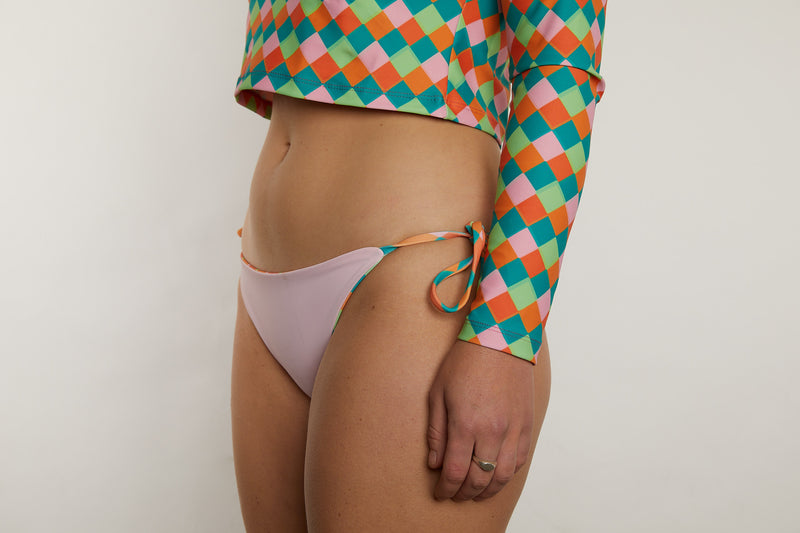 Sunday Recycled Tie Side Bikini Bottom - Diamond
