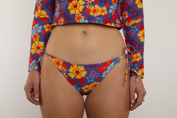 Sunday Recycled Tie Side Bikini Bottom - Secret Garden