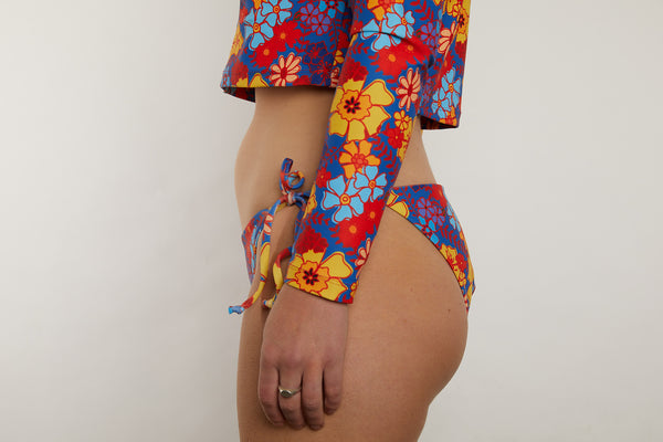 Sunday Recycled Tie Side Bikini Bottom - Secret Garden