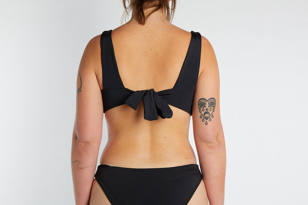 Lena Recycled Twist Bikini Top - Recycled Black