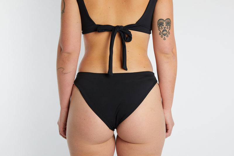 Taylor Recycled Mid Rise Bikini Bottom - Recycled Black