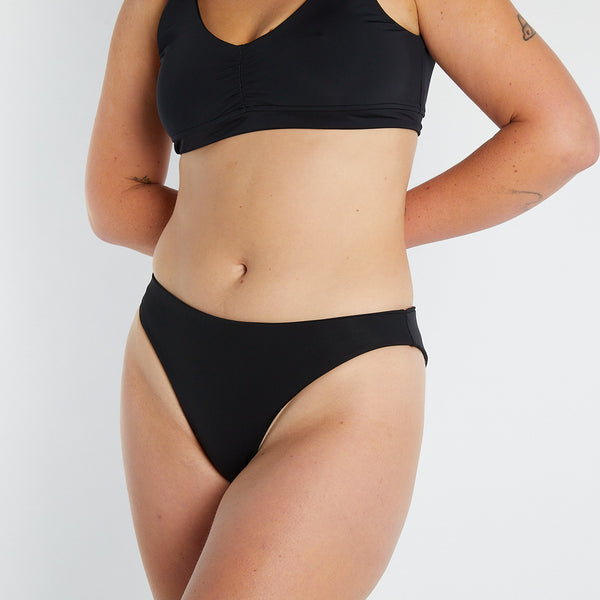 Black mid rise bikini bottoms 2025