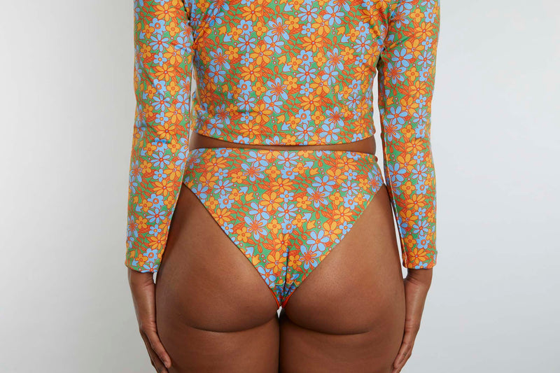 Taylor Recycled Mid Rise Bikini Bottom - Wildflower