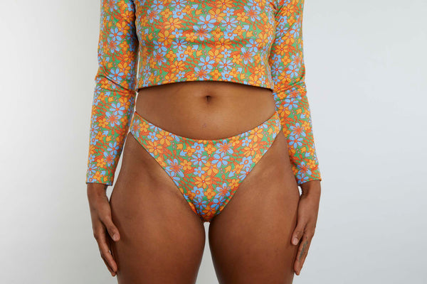 Taylor Recycled Mid Rise Bikini Bottom - Wildflower