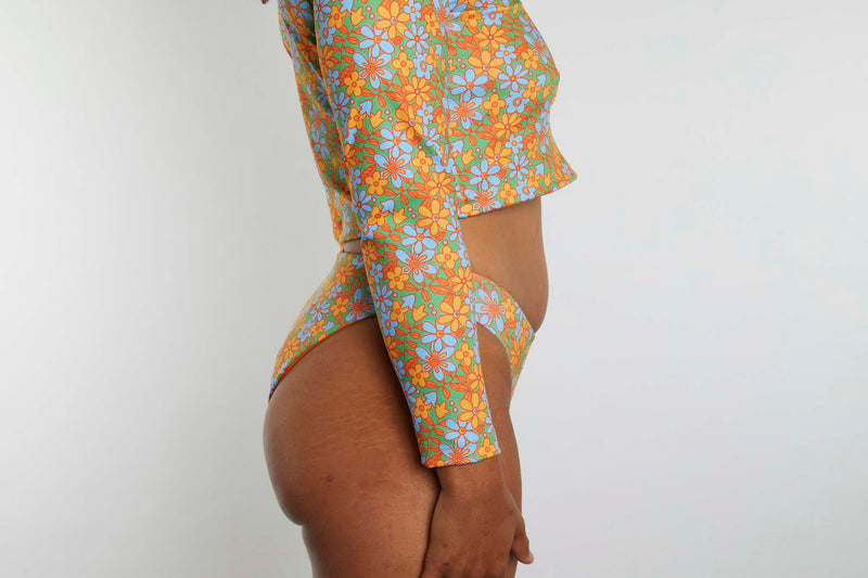 Taylor Recycled Mid Rise Bikini Bottom - Wildflower