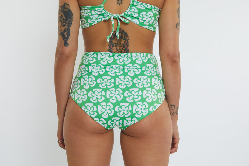 Abbie Recycled High Waist Bikini Bottom - Chunky Floral