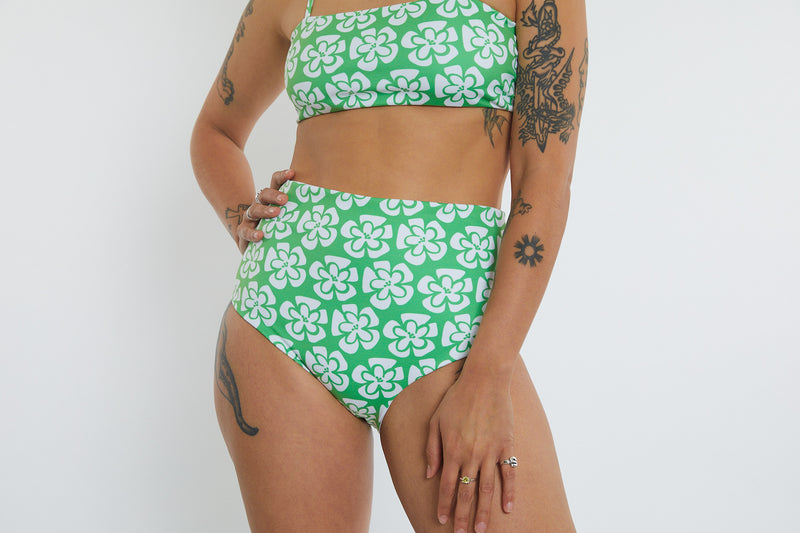 Abbie Recycled High Waist Bikini Bottom - Chunky Floral