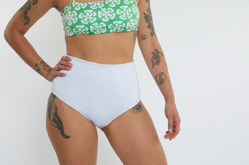 Abbie Recycled High Waist Bikini Bottom - Chunky Floral