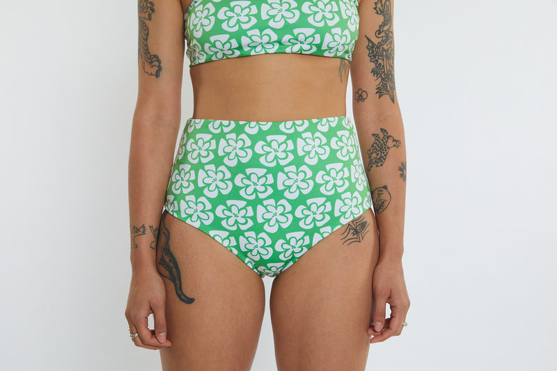 Abbie Recycled High Waist Bikini Bottom - Chunky Floral