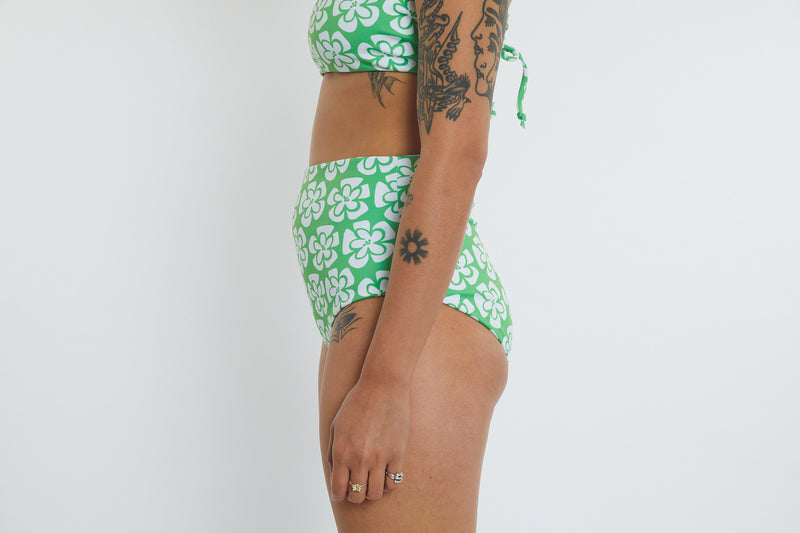 Abbie Recycled High Waist Bikini Bottom - Chunky Floral
