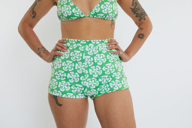 Nicole Recycled High Waist Swim Short - Chunky Floral