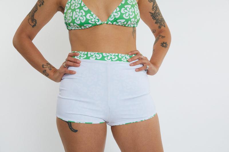 Nicole Recycled High Waist Swim Short - Chunky Floral