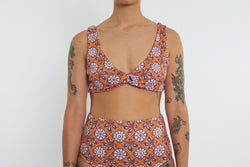 Lena Recycled Twist Bikini Top - Dandelion Tile