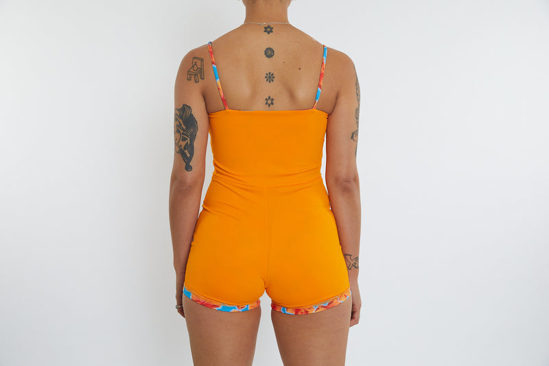 Alex Recycled Boyleg Full Piece Swimsuit - Hibiscus Digi