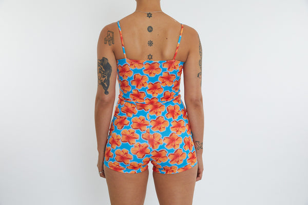 Alex Recycled Boyleg Full Piece Swimsuit - Hibiscus Digi