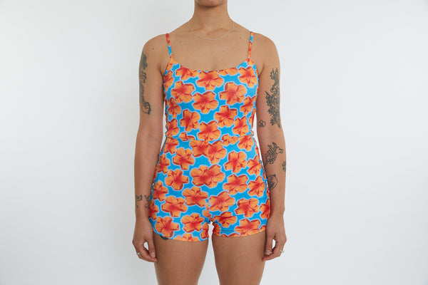 Alex Recycled Boyleg Full Piece Swimsuit - Hibiscus Digi