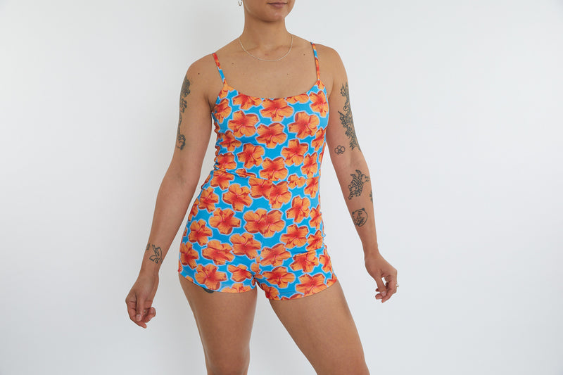 Alex Recycled Boyleg Full Piece Swimsuit - Hibiscus Digi