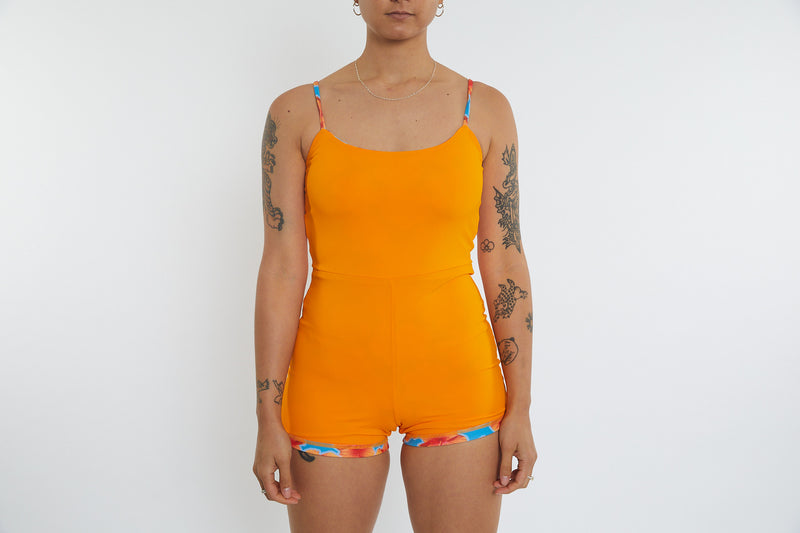 Alex Recycled Boyleg Full Piece Swimsuit - Hibiscus Digi