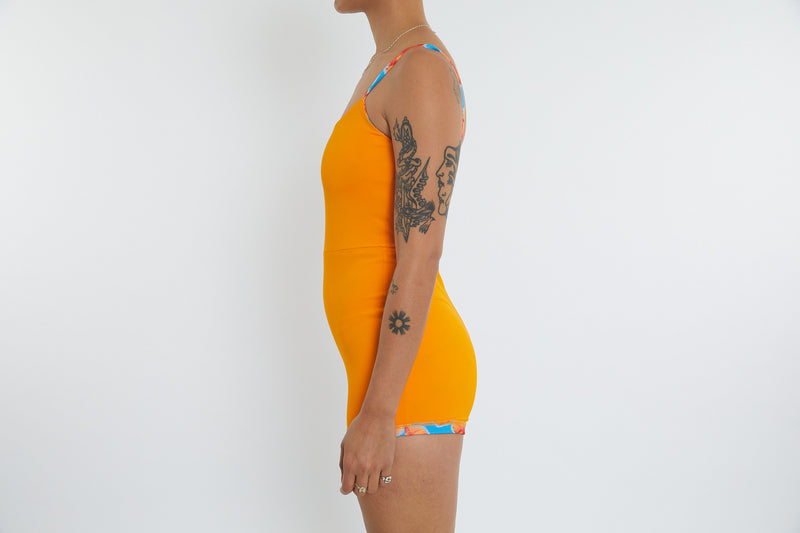 Alex Recycled Boyleg Full Piece Swimsuit - Hibiscus Digi