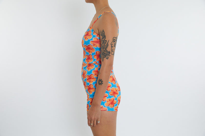 Alex Recycled Boyleg Full Piece Swimsuit - Hibiscus Digi