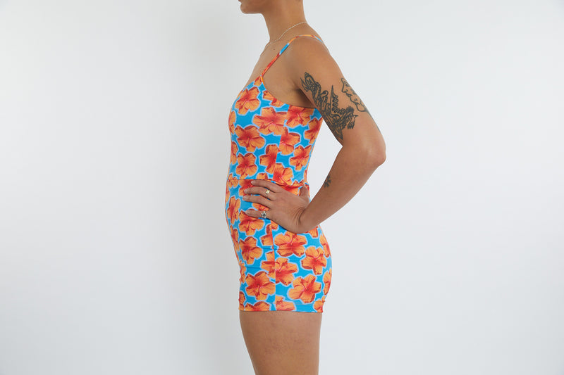 Alex Recycled Boyleg Full Piece Swimsuit - Hibiscus Digi