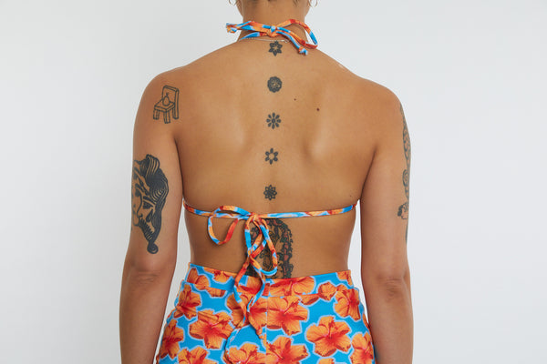 Saturday Recycled Triangle Bikini Top - Hibiscus Digi
