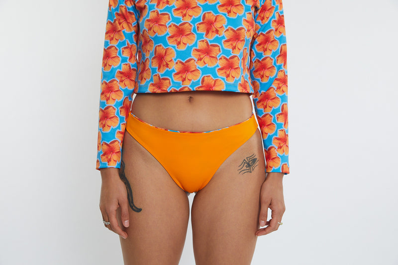 Taylor Recycled Mid Rise Bikini Bottom - Hibiscus Digi