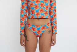 Taylor Recycled Mid Rise Bikini Bottom - Hibiscus Digi