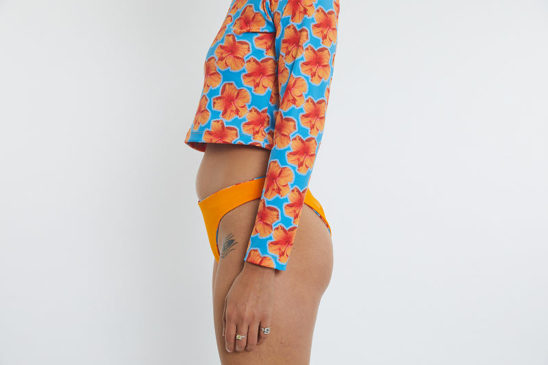 Taylor Recycled Mid Rise Bikini Bottom - Hibiscus Digi