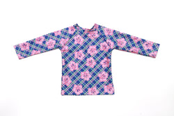 Kids Rashie Top - Hibiscus Gingham