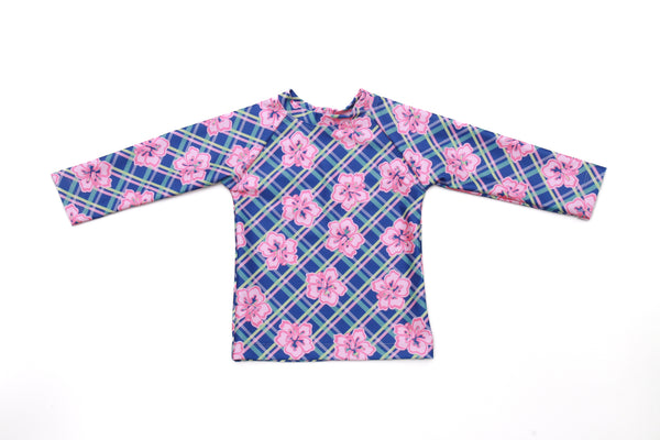 Kids Rashie Top - Hibiscus Gingham