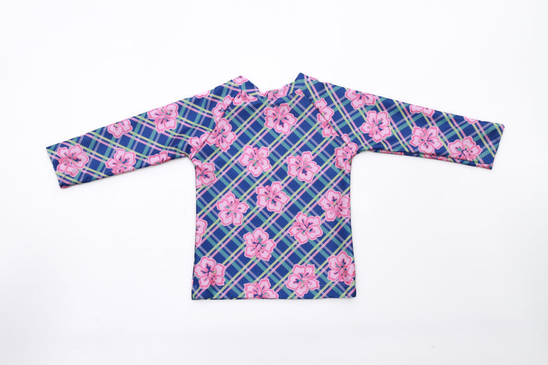 Kids Rashie Top - Hibiscus Gingham