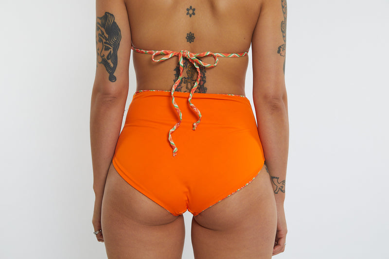 Abbie Recycled High Waist Bikini Bottom - Magic Eye