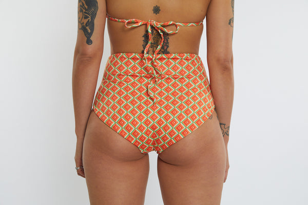 Abbie Recycled High Waist Bikini Bottom - Magic Eye