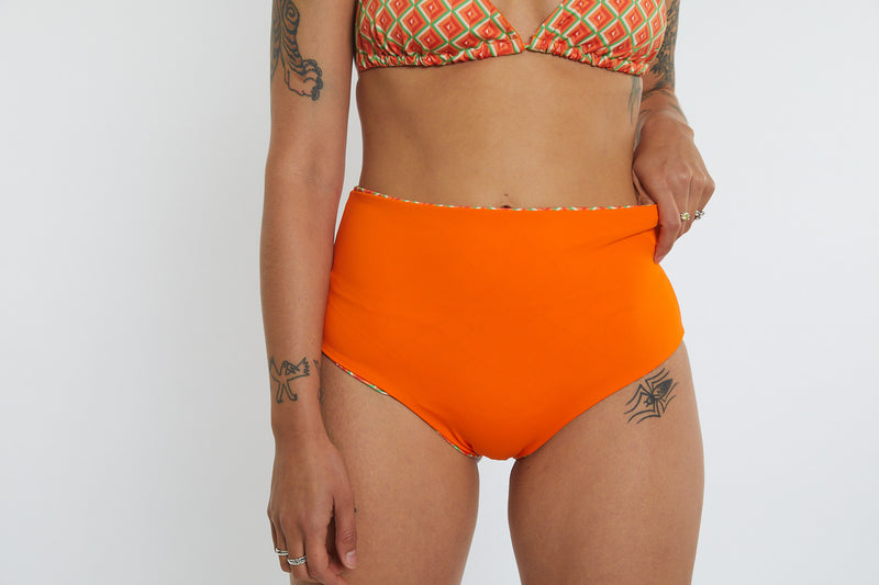 Abbie Recycled High Waist Bikini Bottom - Magic Eye