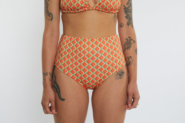 Abbie Recycled High Waist Bikini Bottom - Magic Eye