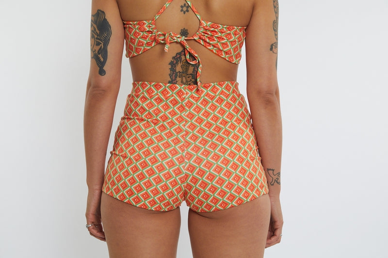 Nicole Recycled High Waist Swim Short - Magic Eye