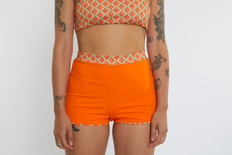 Nicole Recycled High Waist Swim Short - Magic Eye