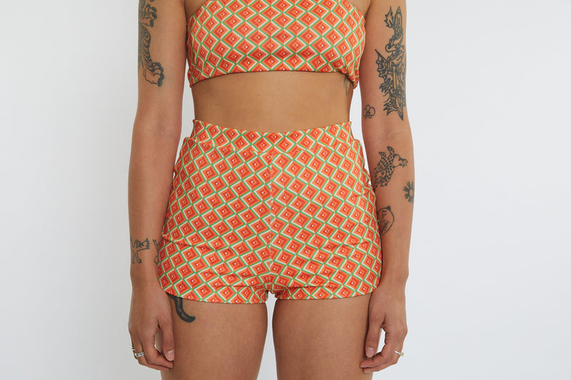Nicole Recycled High Waist Swim Short - Magic Eye