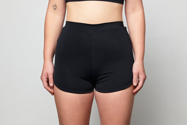 Nicole Recycled High Waist Swim Short Recycled Black Camp Cove Swim