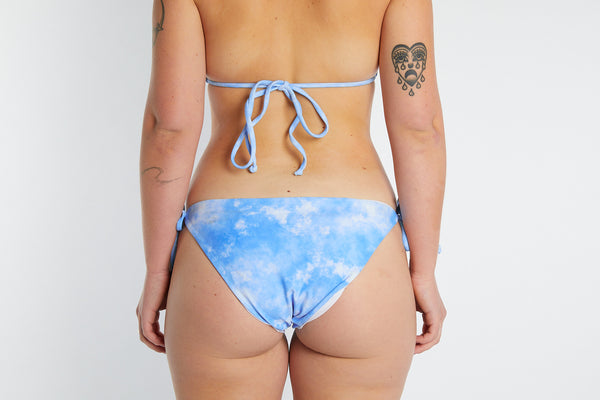 Sunday Recycled Tie Side Bikini Bottom - Cloud