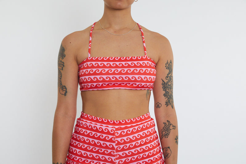 Casey Recycled Bandeau Bikini Top - Wave