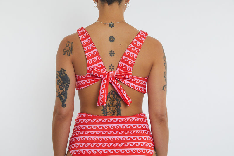 Lena Recycled Twist Bikini Top - Wave