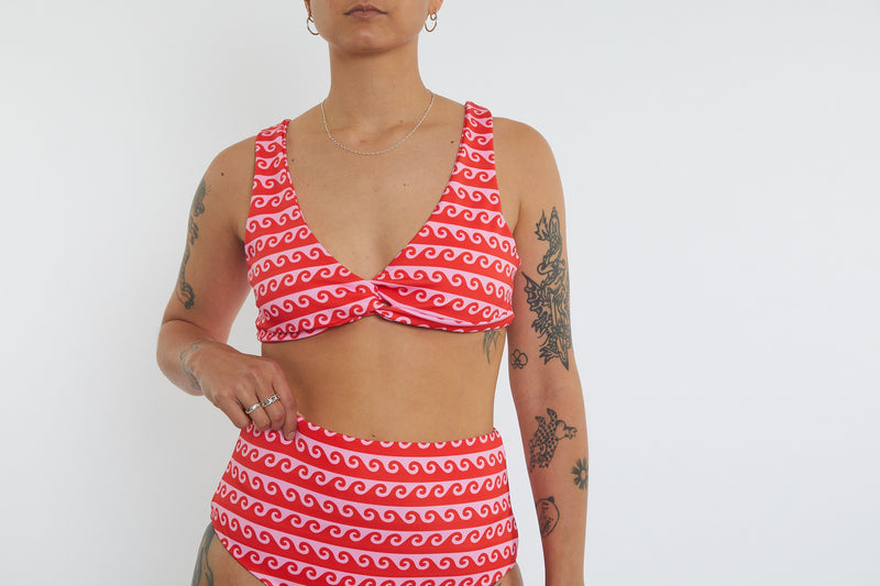 Lena Recycled Twist Bikini Top - Wave