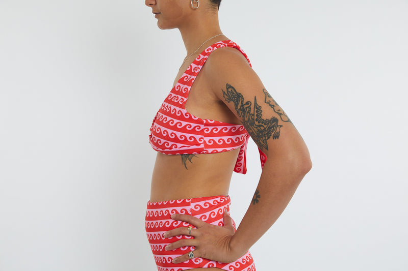 Lena Recycled Twist Bikini Top - Wave